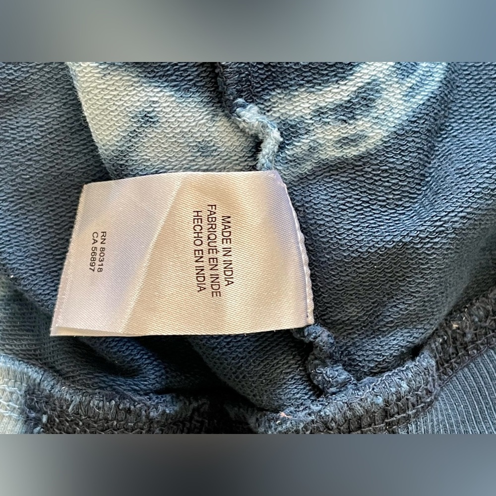 Lucky Brand 100% Cotton blue tie dye pullover sweatshirt size Medium - Picture 4 of 6